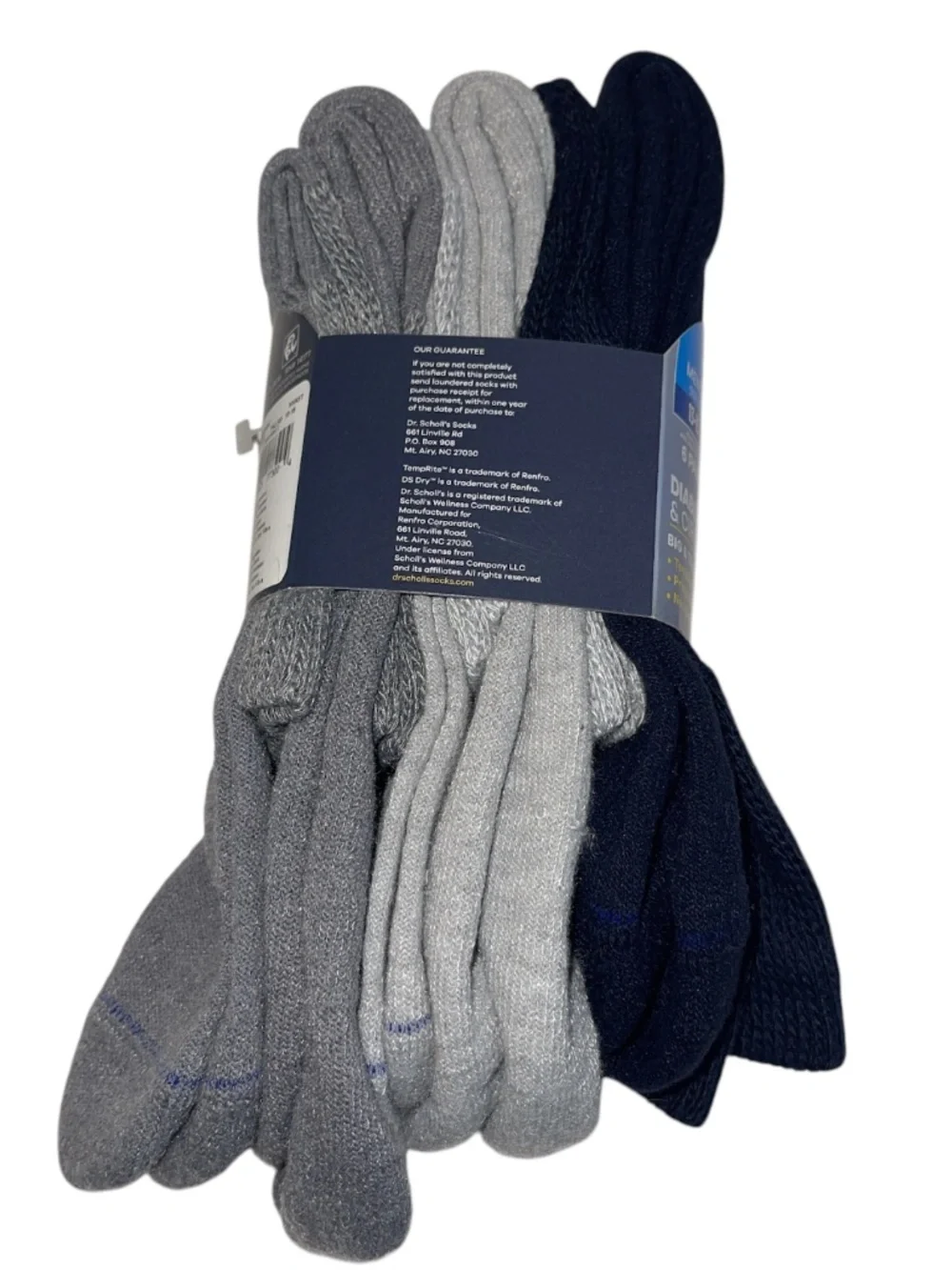 Dr Scholls Mens Big & Tall Sz 13-15 Diabetic Circulatory Ankle Socks 6-Pair Pack